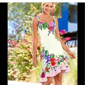 Raffle trim da detail floral dress